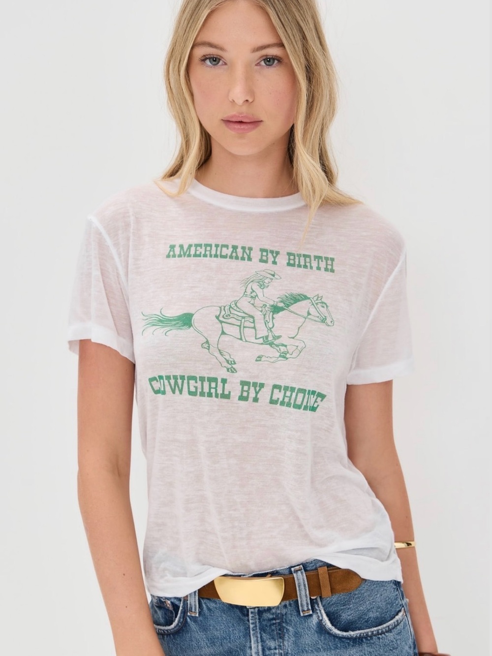 RE/DONE Classic Cowgirl Tee - Optic White
